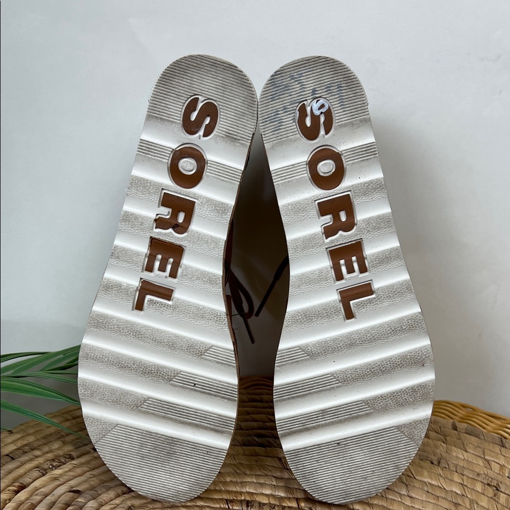 Sorel Tan Wedge Sandals - Picture 11 of 14